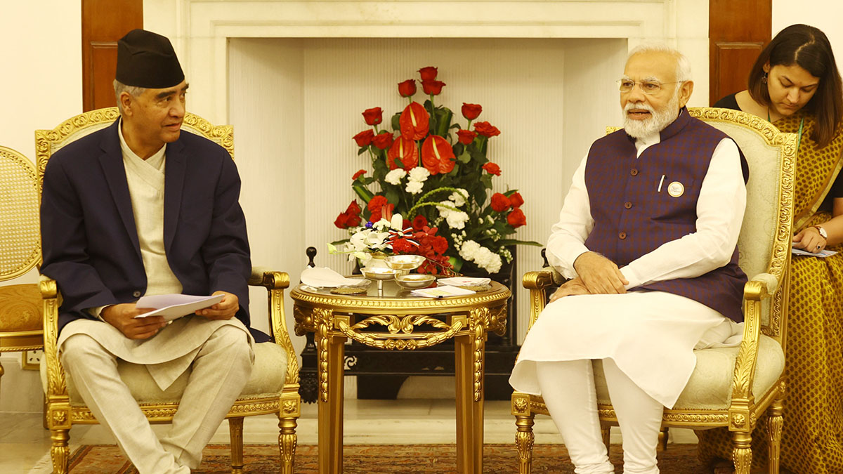 प्रधानमन्त्री देउवा र भारतका प्रधानमन्त्रीबीच भेटवार्ता : द्विपक्षीय हित र साझाबारे विचारविमर्श